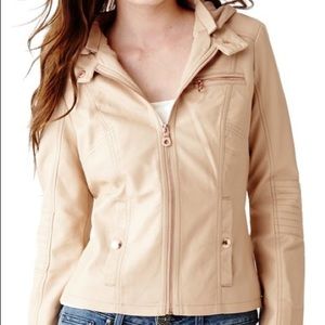 GUESS Havena Faux Leather Bomber Jacket